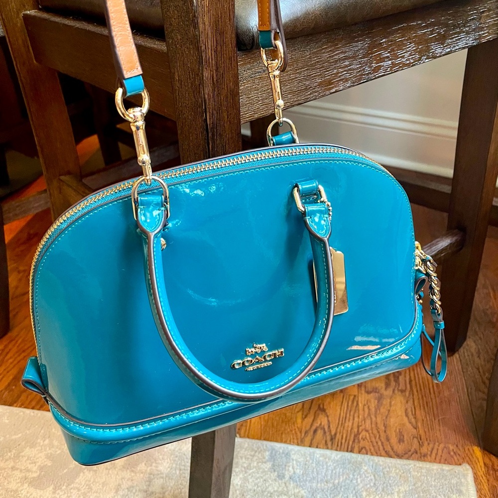 Coach Mini Sierra Bag - RARE Color Atlantic Patent